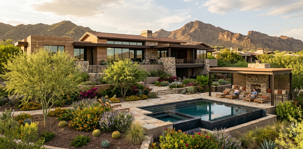 Water Efficient Landscape Phoenix Design for High-End Homes | Luxury Landscape Architecture Scottsdale & Phoenix | Waibel & Associates Water Efficient Landscape Phoenix Design for High-End Homes | Luxury Landscape Architecture Scottsdale & Phoenix | Waibel & Associates